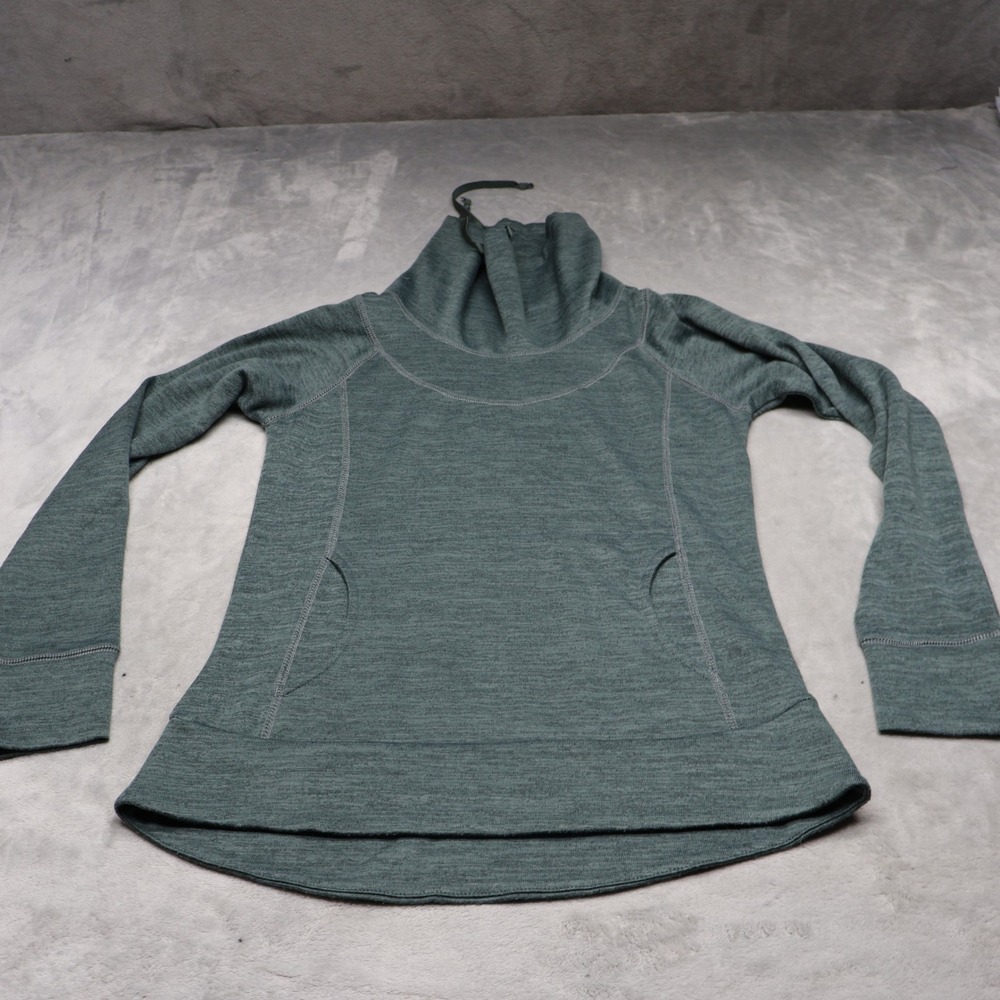 Kuhl Sweatshirt Womens Small Blue Lea Pullover Stretch Cowl Neck Thumbholes - Picture 1 of 12